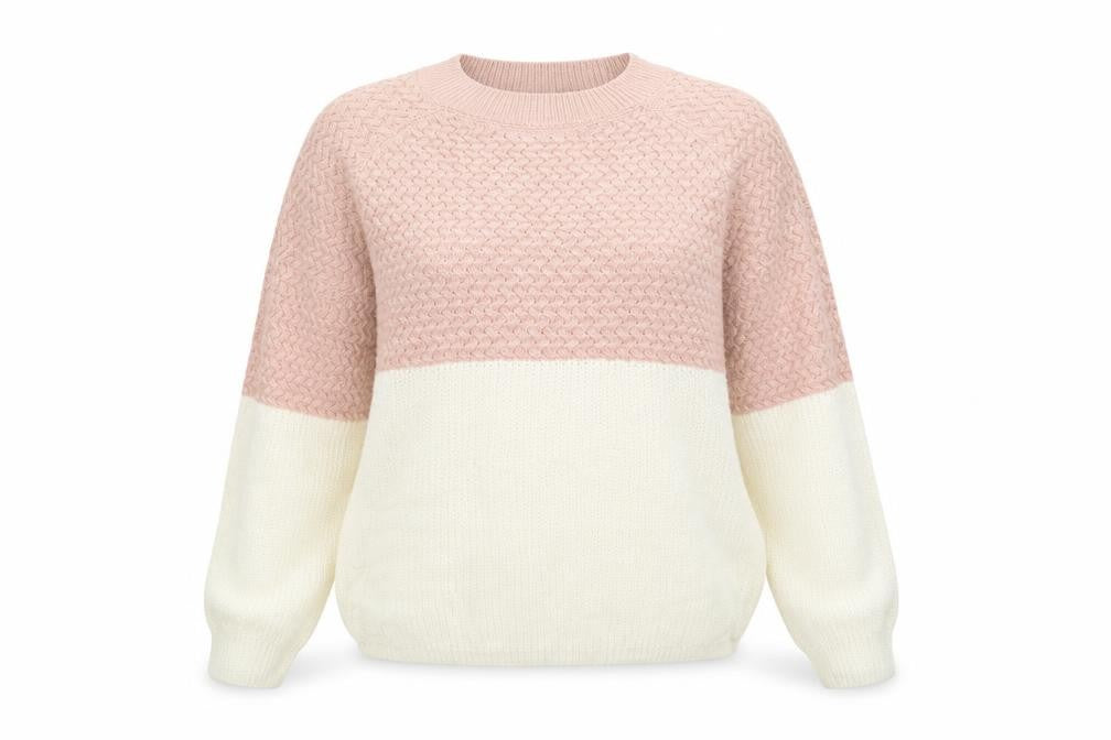 Front view of Papaya women’s pink jumper, size M