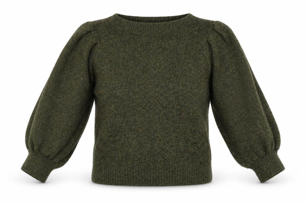 Front view of Primark women’s green jumper, size S