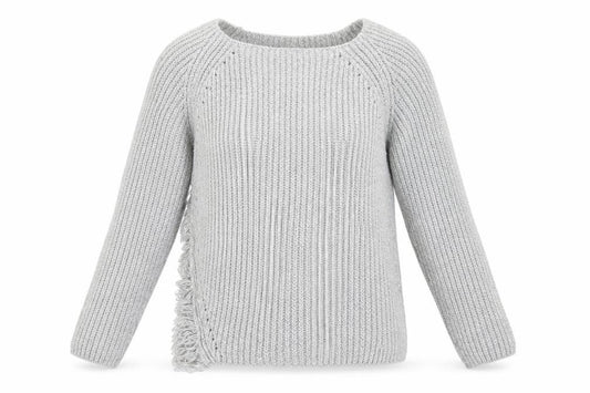 Front view of ASOS women’s grey jumper, size UK 10