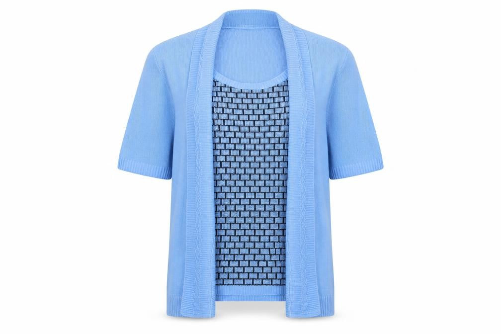 Front view of Pure & Natural women’s blue striped knit jumper, size M