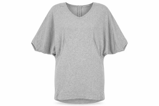 Front view of Marks & Spencer women’s grey knit jumper dress, size UK 8
