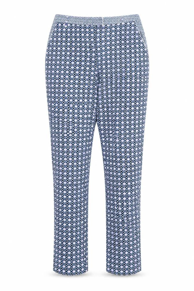 Topshop Womens Blue Geometric  Trousers  Size 10 L27 in
