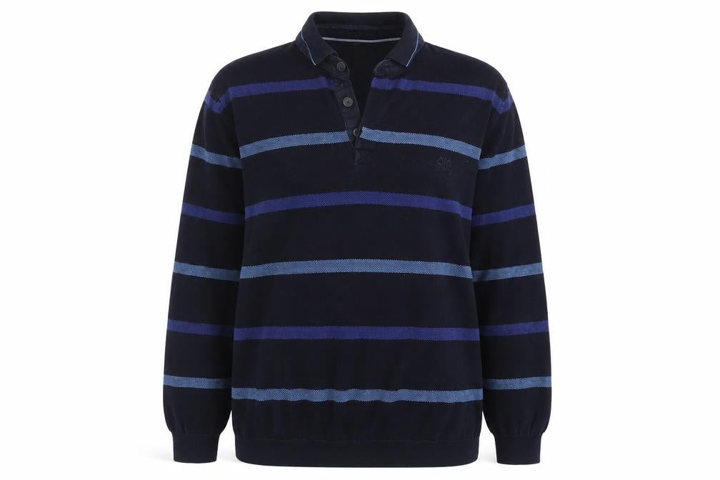 Atlantic Bay Womens Blue Striped  Pullover Jumper Size XL