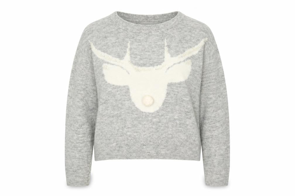 Front view of H&M women’s grey jumper, size S