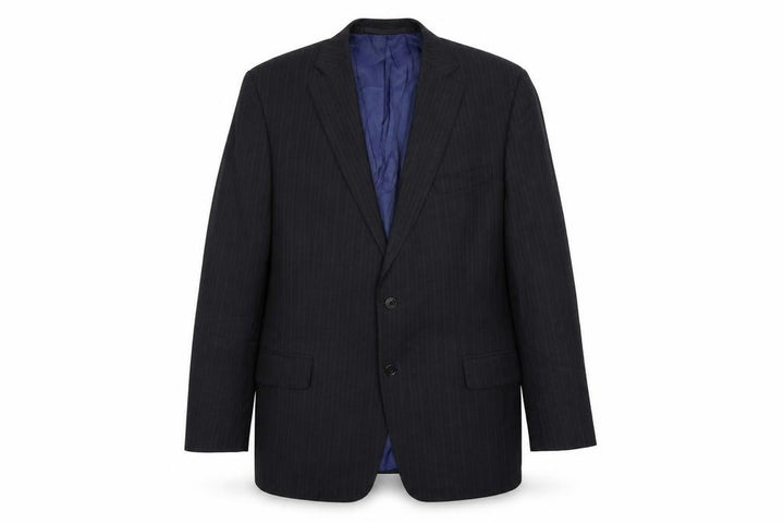 Preworn Mens Black Striped Jacket Blazer Size L