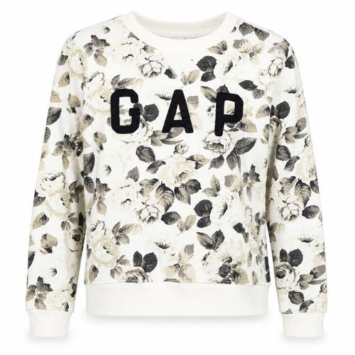 Gap Womens White Floral  Pullover Jumper Size M