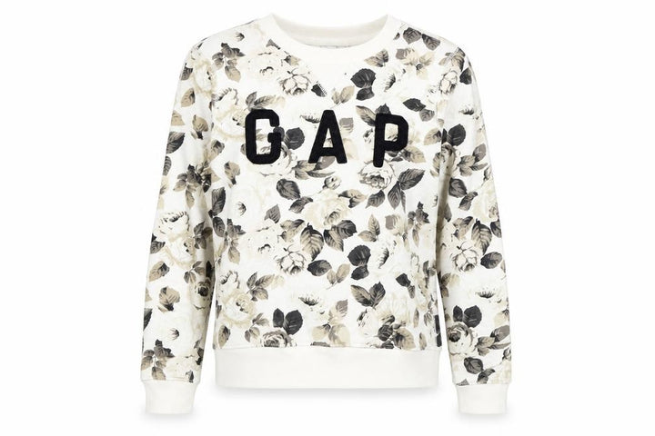 Gap Womens White Floral Pullover Jumper Size M