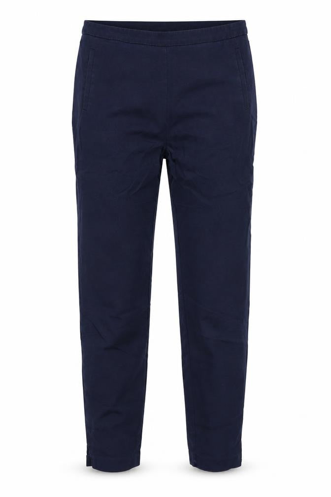 Front view of Next women’s blue trousers, size UK 10, 25-inch leg
