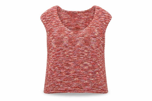 Front view of MINUET women’s multicoloured basic tank, size UK 12