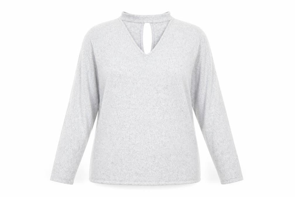Front view of F&F women’s grey knit jumper, size UK 14