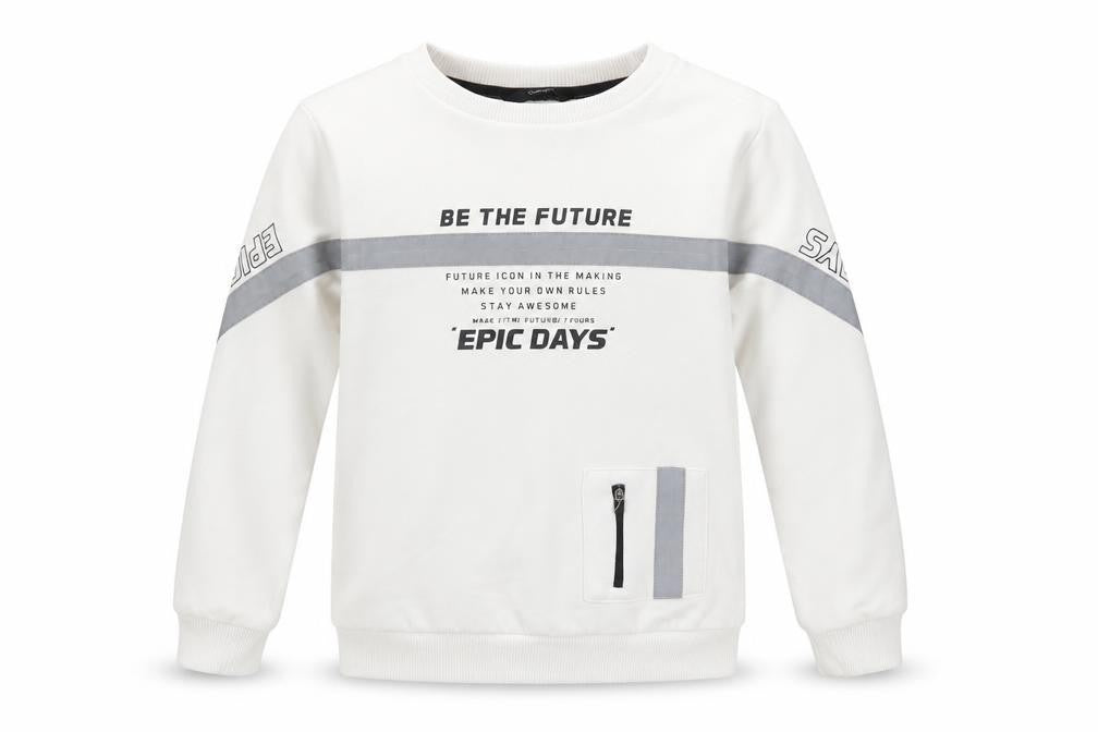 Front view of George girls’ white pullover sweatshirt, size 9-10, years