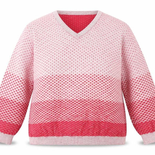 Lily Ella Womens Red Geometric Knit Pullover Jumper Size 2XL