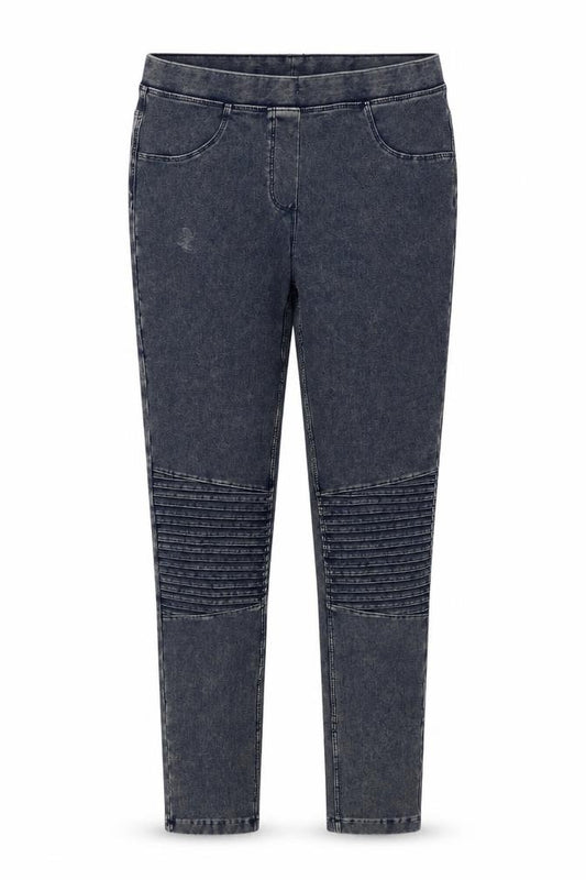 Front view of Pepperts girls’ blue jegging trousers, size 12-13, years