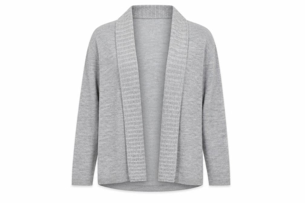 Classic Womens Grey  Knit Cardigan Jumper Size L