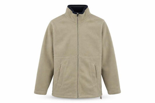 Front view of EWM men’s beige jacket, size S
