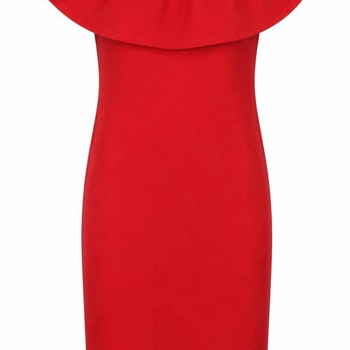 B.YOU Womens Red Houndstooth  A-Line  Size 8  - Frill detail