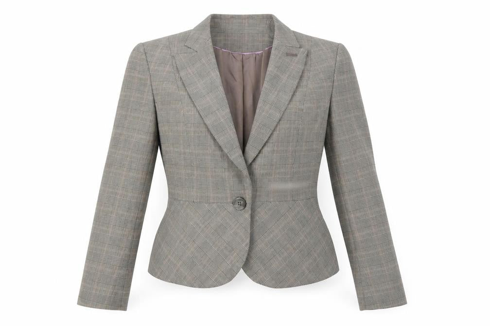 Front view of Next women’s grey jacket blazer, size UK 12