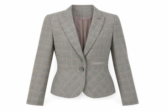 Front view of Next women’s grey jacket blazer, size UK 12