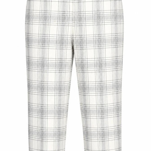 Zara Womens White Check  Cropped Trousers Size S L22 in