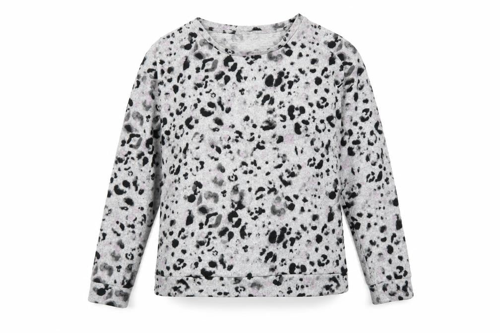 George Womens Grey Animal Print  Top Pyjama Top Size 8