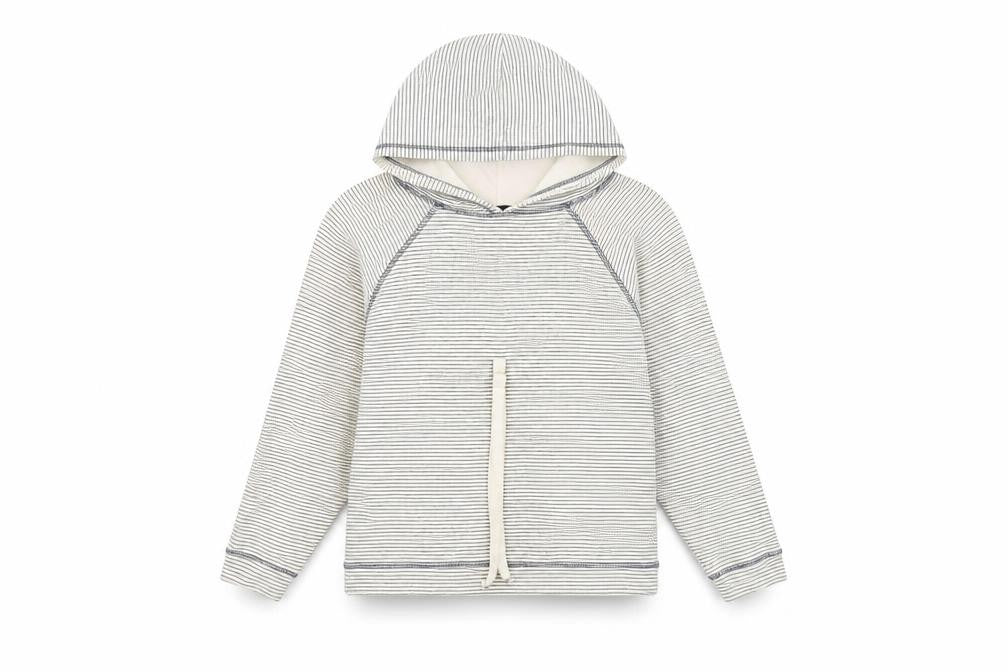Front view of F&F women’s beige striped jumper, size UK 6
