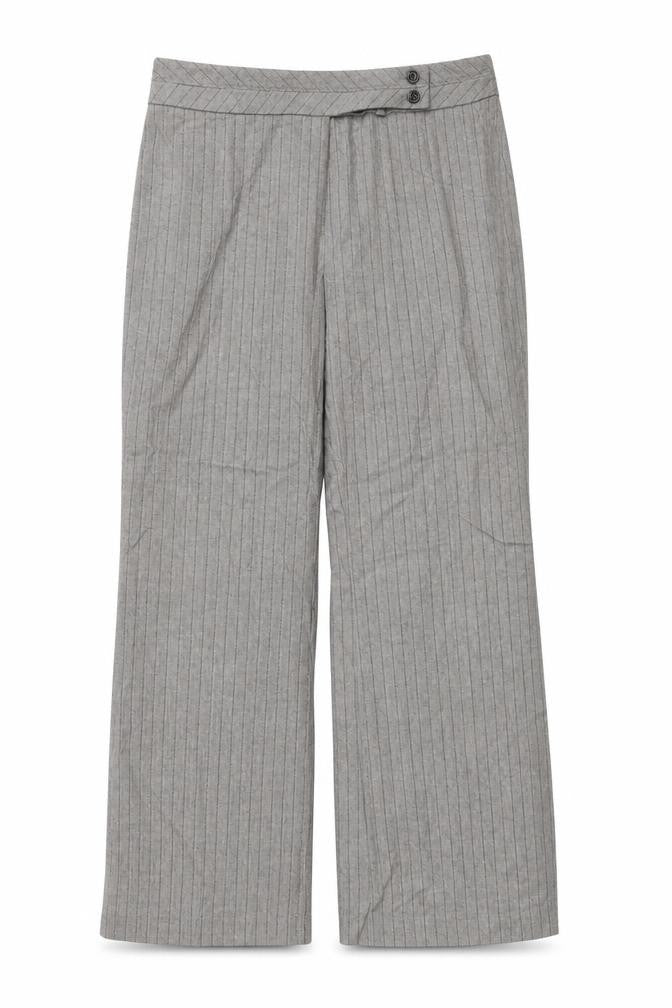 Marks and Spencer Womens Grey Striped  Trousers  Size 14 L32 in