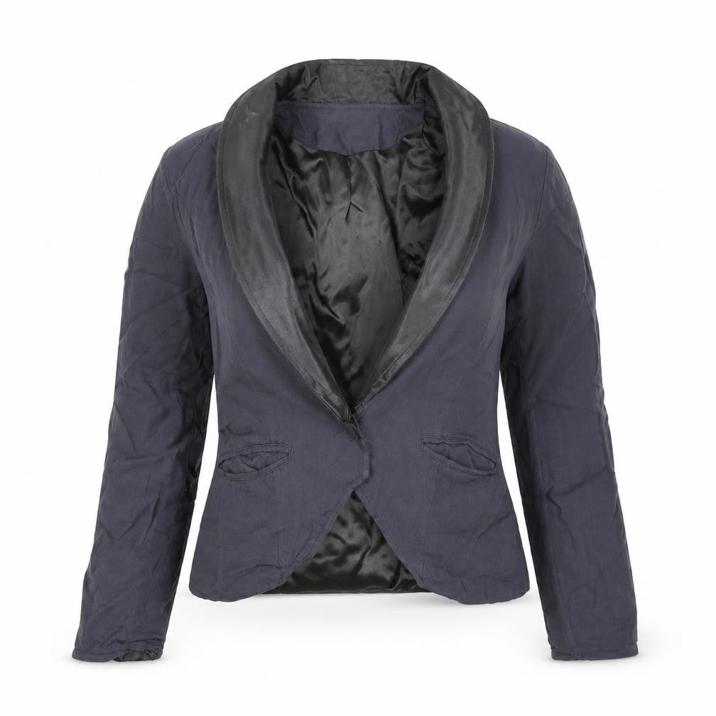 Front view of Crafted women’s purple jacket blazer, size UK 10