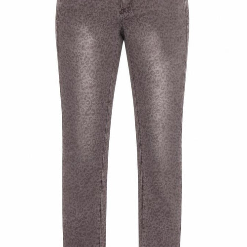 Preworn Womens Grey Animal Print Denim Skinny Jeans Size 26 in L32 in