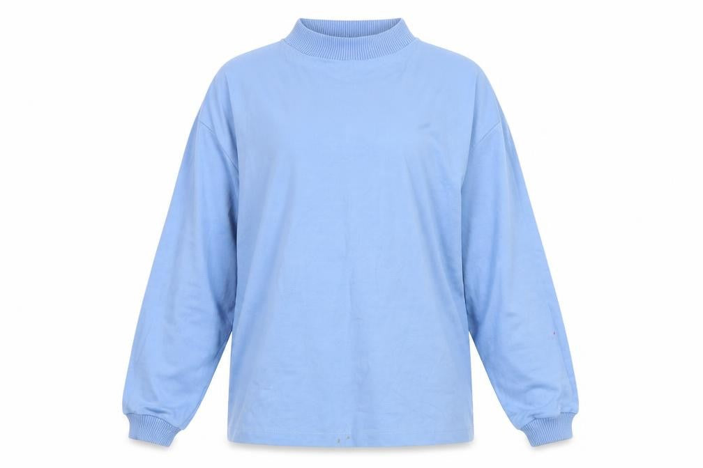 Front view of Spire women’s blue jumper, size UK 8