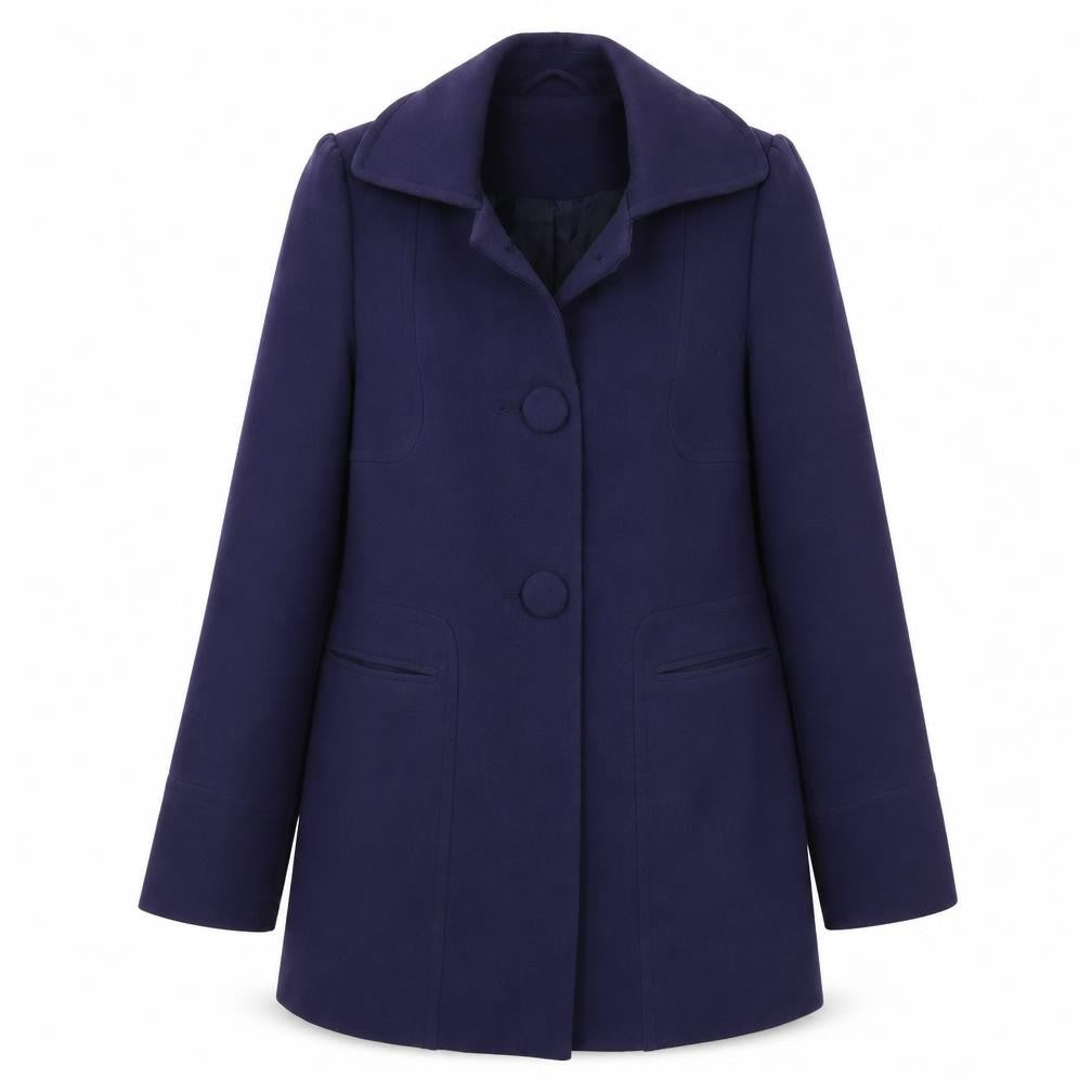 Front view of Papaya women’s purple jacket coat, size UK 8