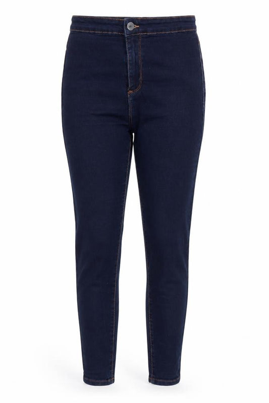 Front view of Denim & Co. women’s blue skinny jeans, size UK 8, 28-inch leg