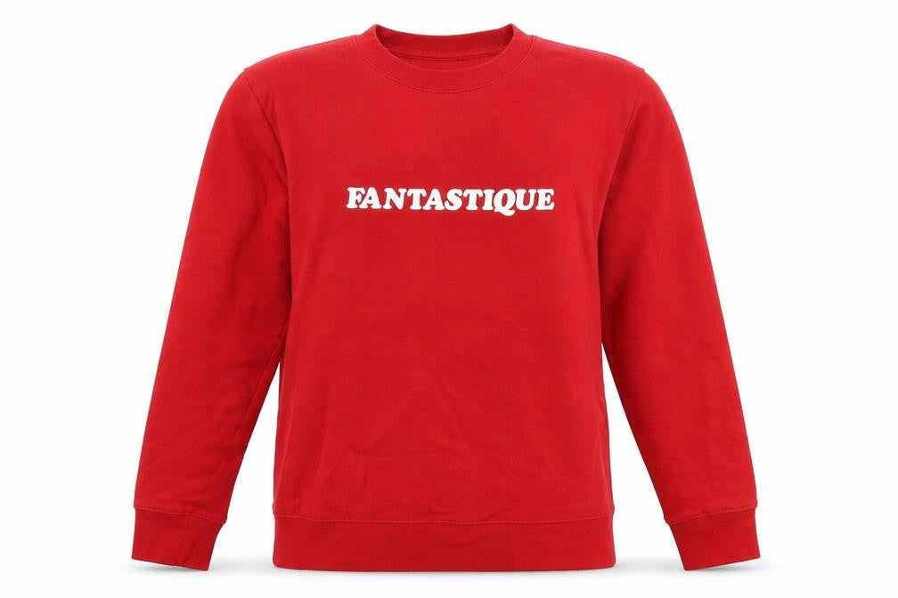 Front view of H&M women’s red jumper, size S