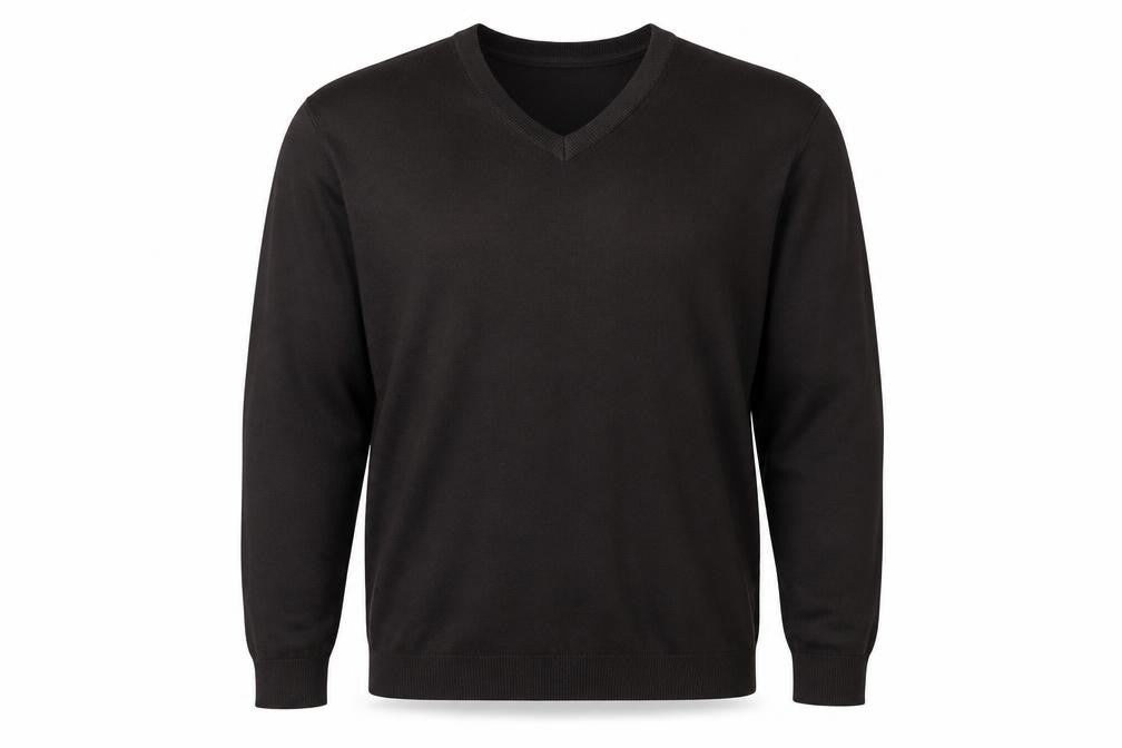 Front view of Sandstone & Co Men men’s brown knit jumper, size L
