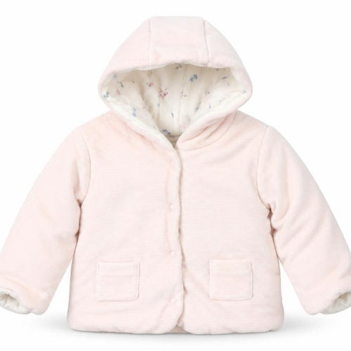 Marks and Spencer Girls Pink Striped Velour Jacket  Size 3-6 Months