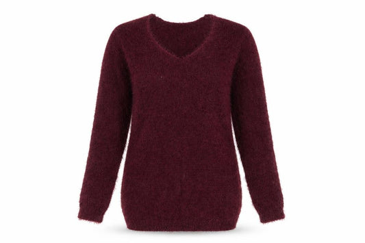 Front view of Studio women’s purple knit jumper, size UK 8