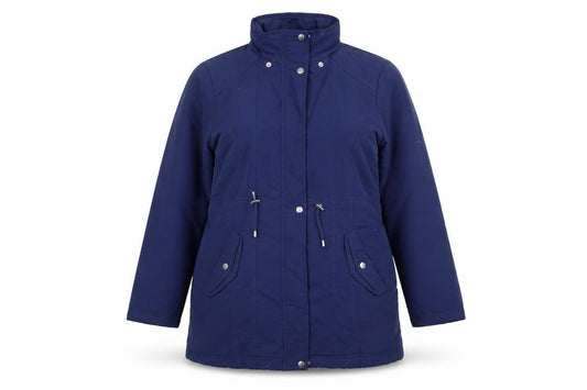 Front view of BHS women’s blue jacket, size UK 12