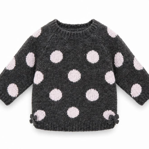 Primark Girls Black Polka Dot  Pullover Jumper Size 3-6 Months