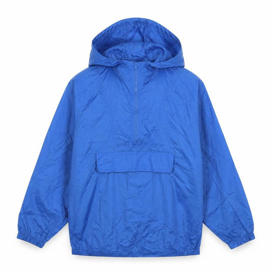 Front view of Packables boys’ blue anorak coat, size 11-12, years