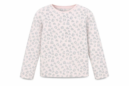Front view of F&F girls’ pink animal print jumper, size 8-9, years