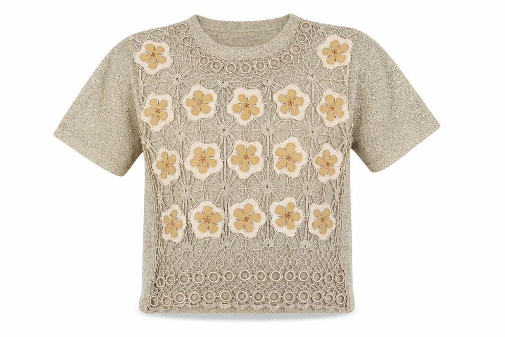 Front view of zhaofeng women’s brown floral jumper, size S
