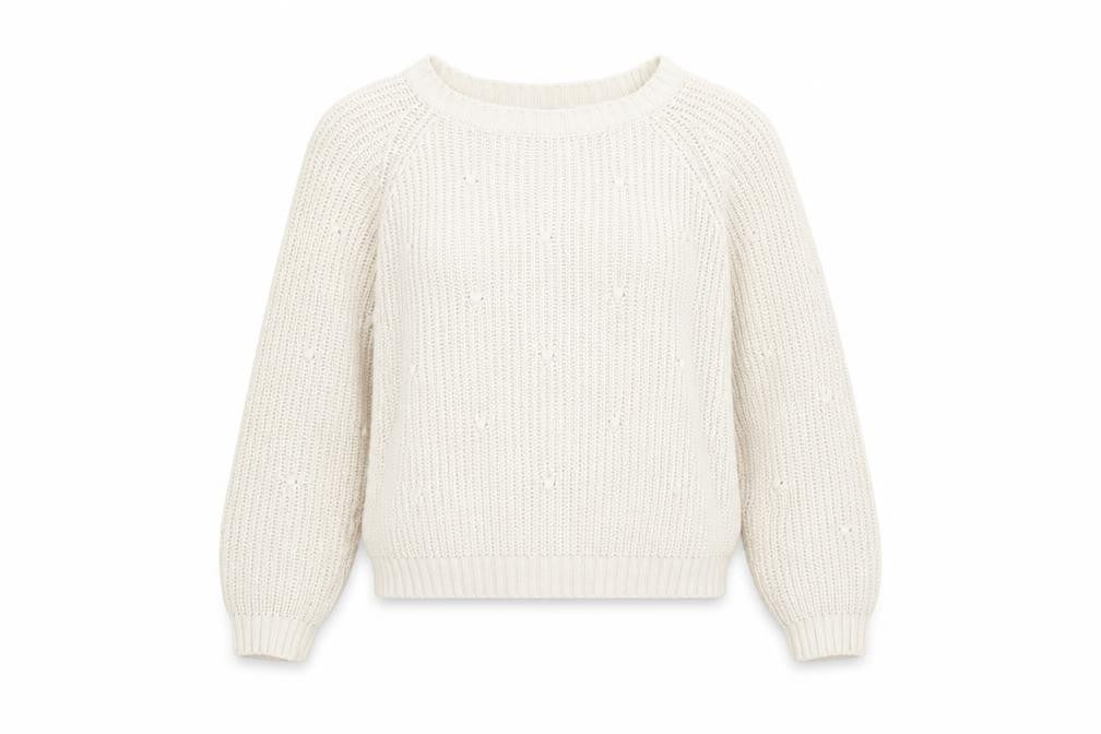 Next Womens White  Knit Pullover Jumper Size M