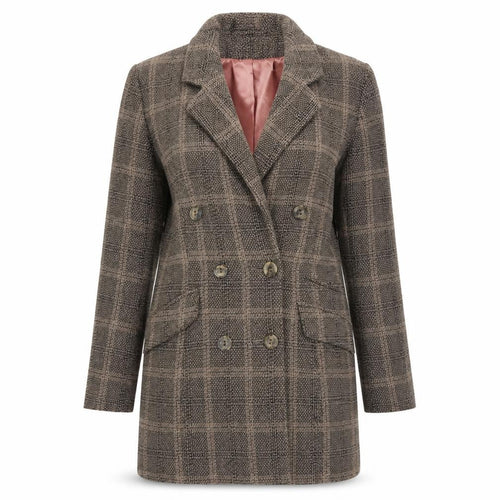 Wallis Womens Brown Check  Jacket Suit Jacket Size 8