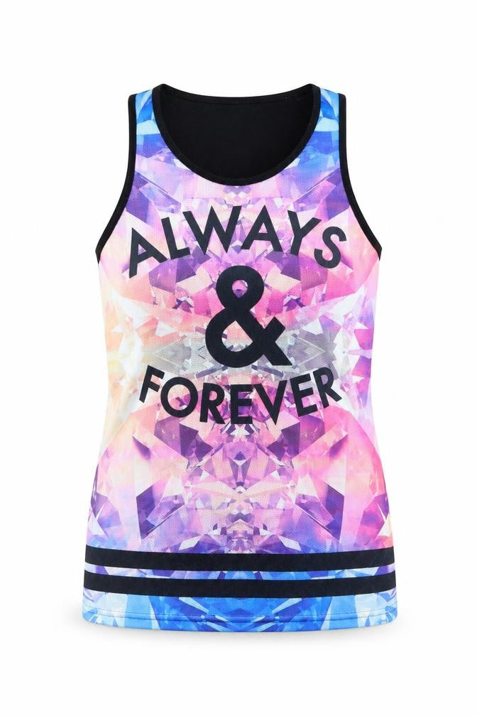 Front view of Atmosphere women’s multicoloured colourblock jersey tank, size UK 10