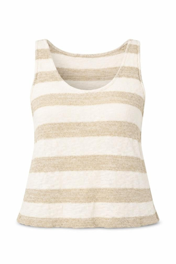 +Subi Womens Beige Striped Knit Vest Jumper Size M