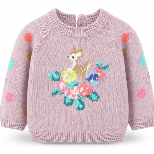 NEXT Girls Purple Fair Isle Knit Pullover Jumper Size 3-6 Months
