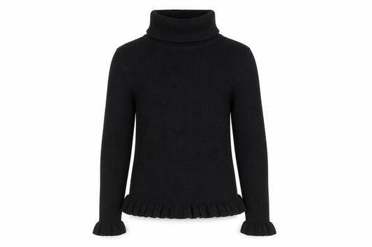Front view of Matalan girls’ black knit jumper, size 9, years