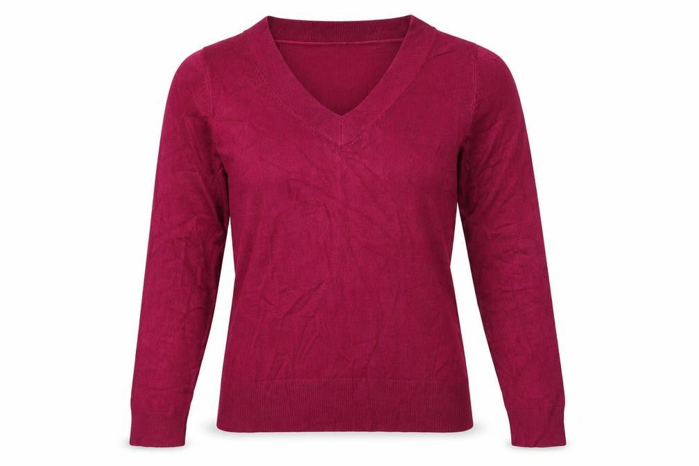 Front view of BHS women’s purple knit jumper, size UK 10