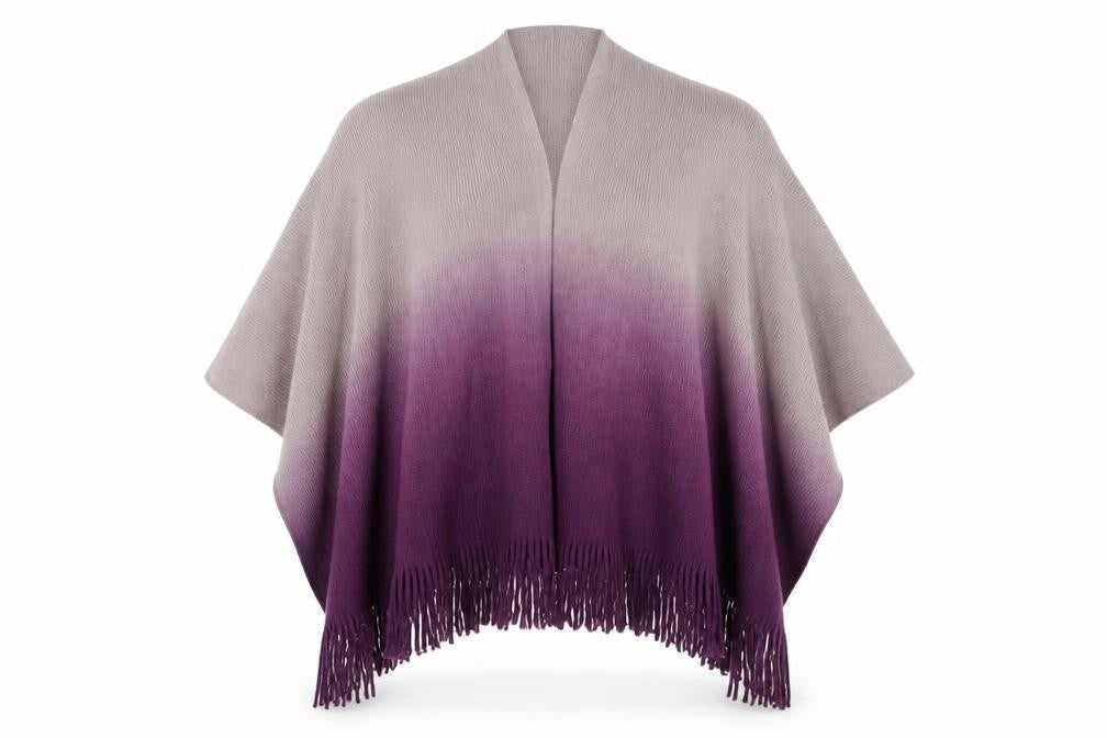 Front view of Preworn women’s purple shawl/wrap
