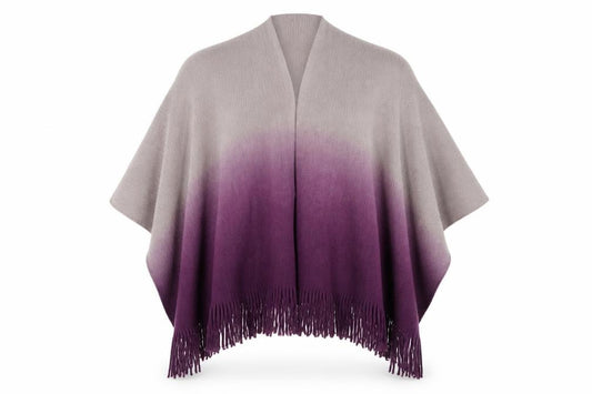 Front view of Preworn women’s purple shawl/wrap