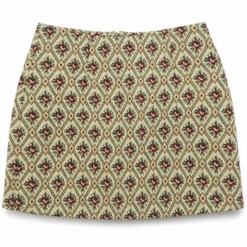 creative design industries Womens Beige Floral  A-Line Skirt Size 30 in
